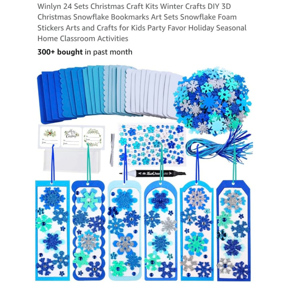 Winlyn Kids Craft Kit Bookmark‎ Blue 24 Sets